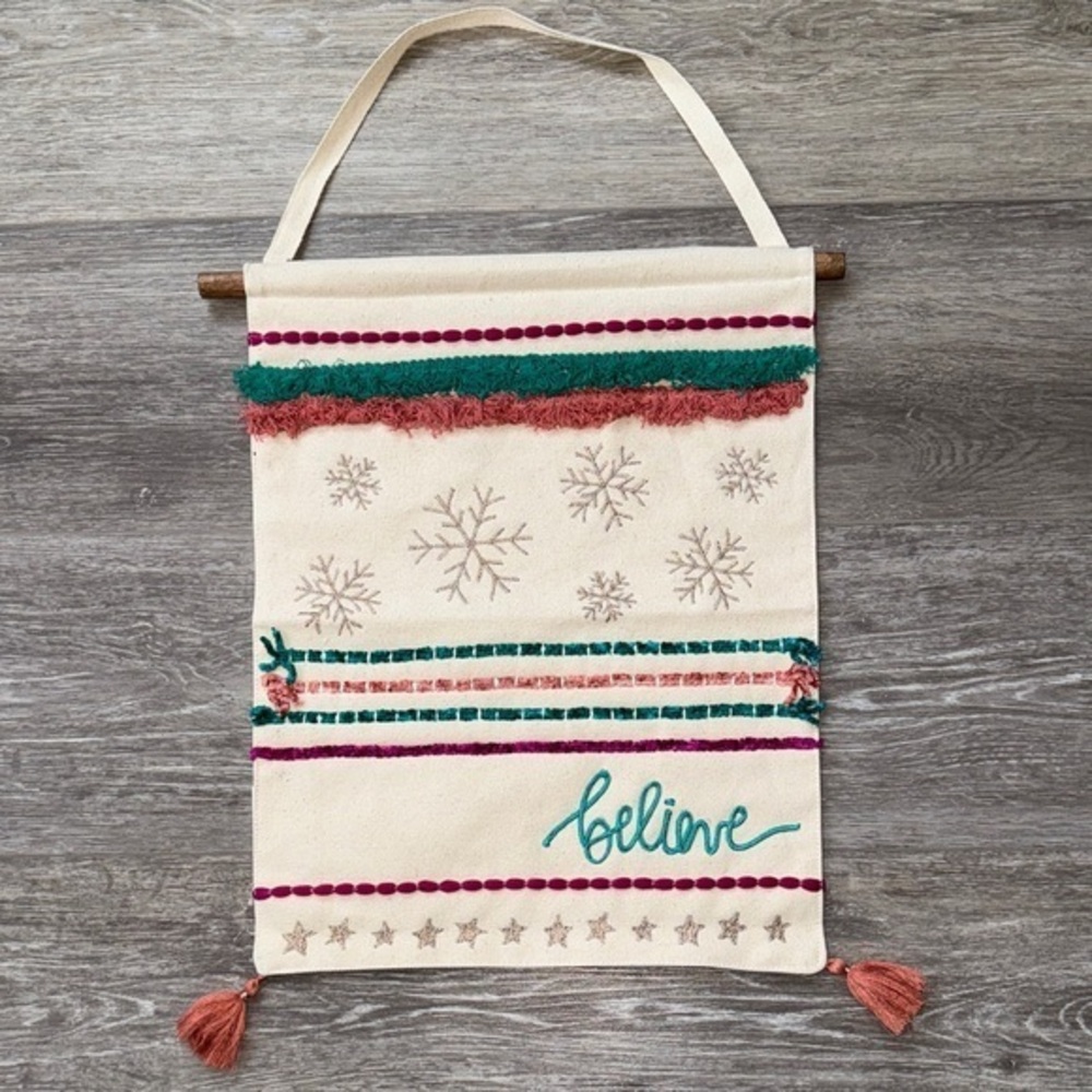 Primitives by Kathy Festive Wall Hanging with Teal and Burgundy Accents